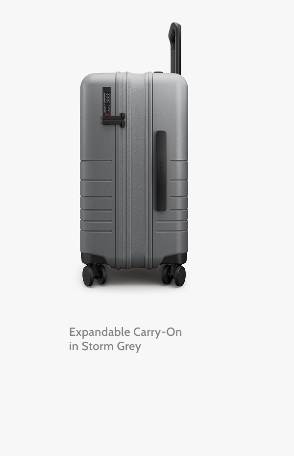 Expandable Carry-On in Storm Grey.