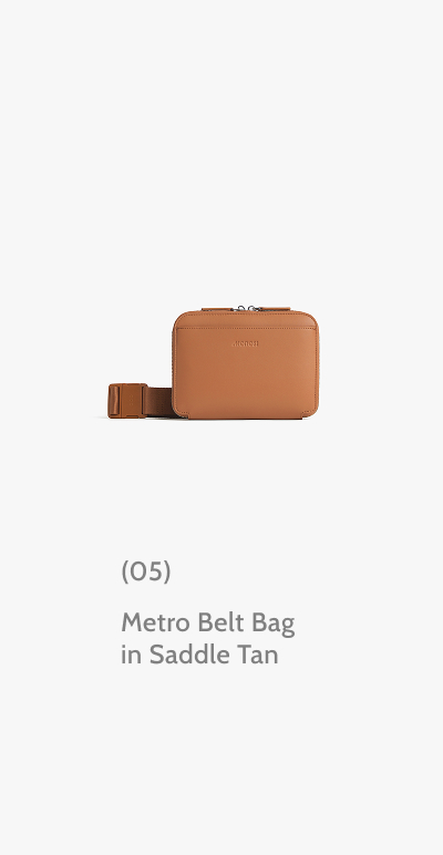 (05) Metro Belt Bag in Saddle Tan.
