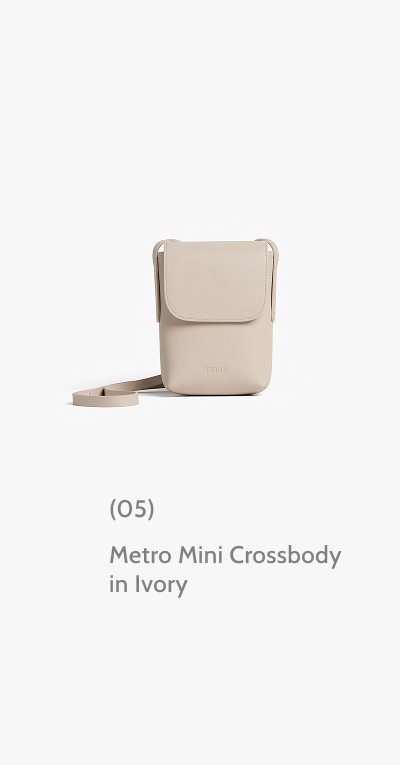 (05) Metro Mini Crossbody in Ivory.