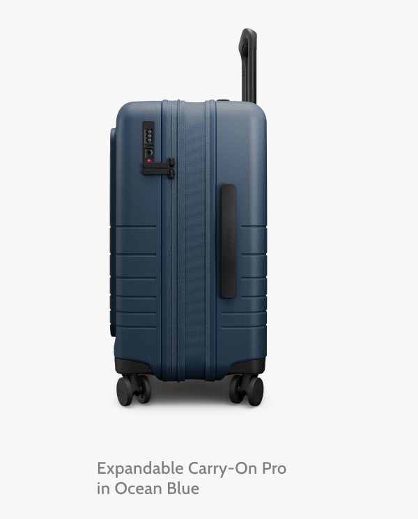 Expandable Carry-On Pro in Ocean Blue.
