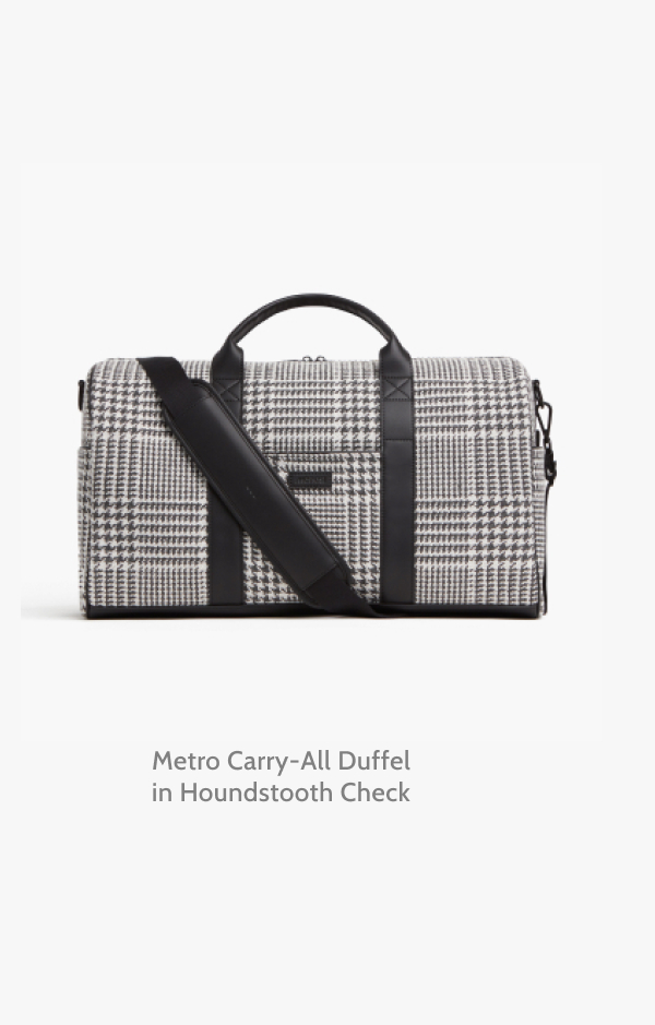 Metro Carry-All Duffel in Houndstooth Check.