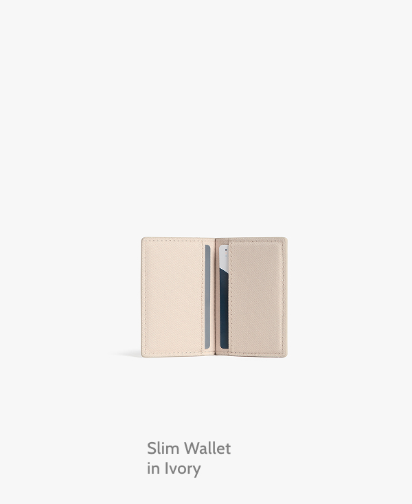 Slim Wallet in Ivory.