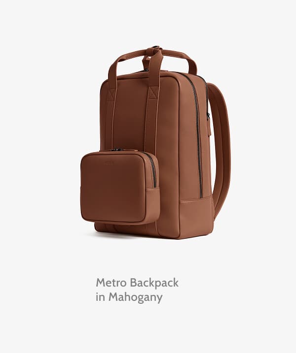 Metro Backpack in Mahogany.