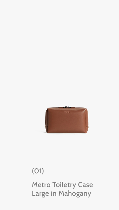 (01) Metro Toiletry Case Large in Mahogany.