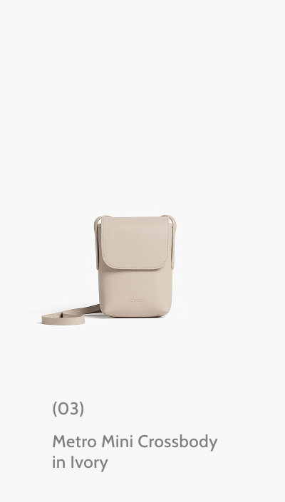 (03) Metro Mini Crossbody in Ivory.