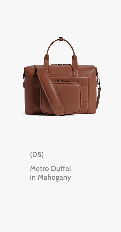 (05) Metro Duffel in Mahogany.