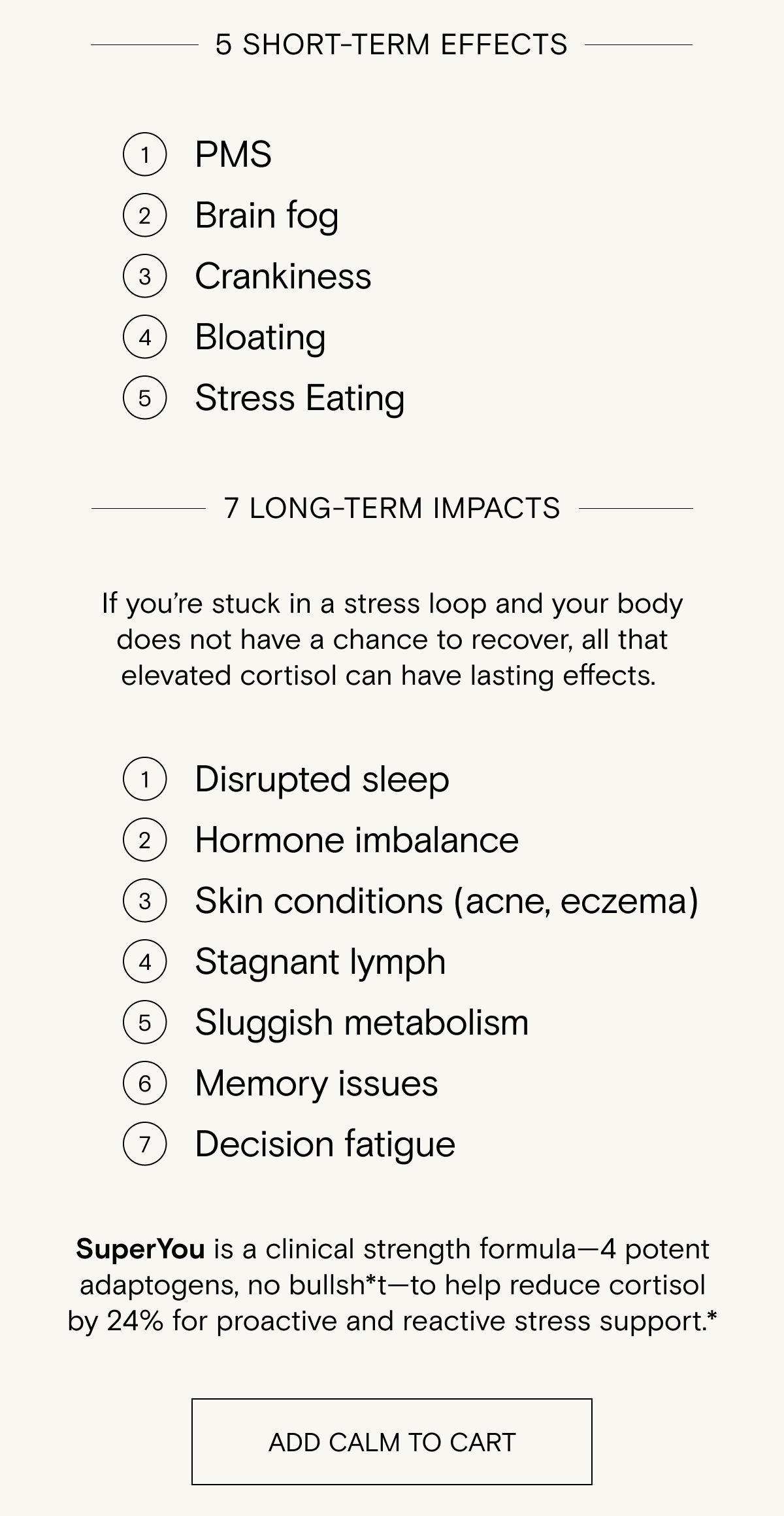 The short and long-term effects of cortisol