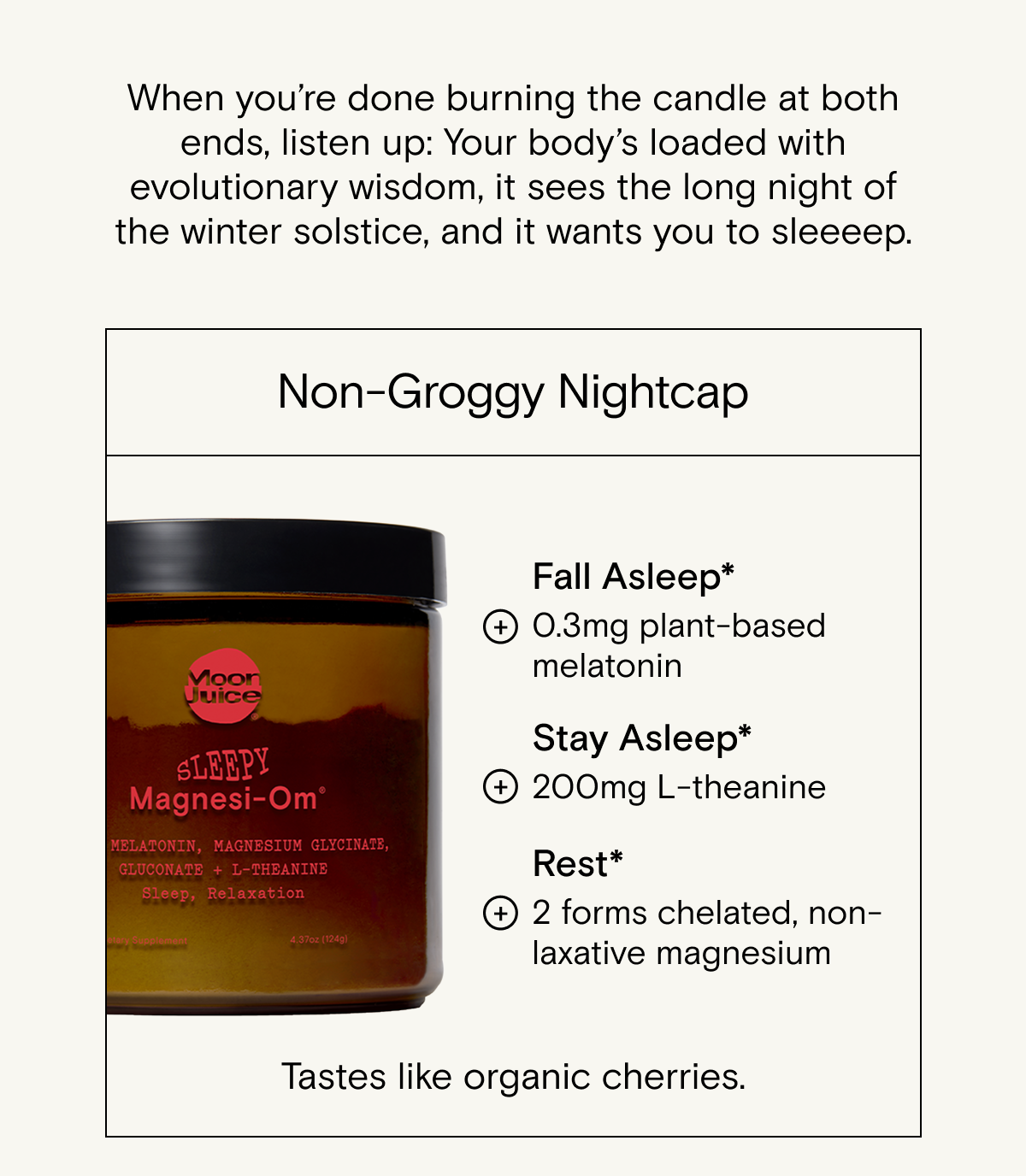 Non-groggy nightcap