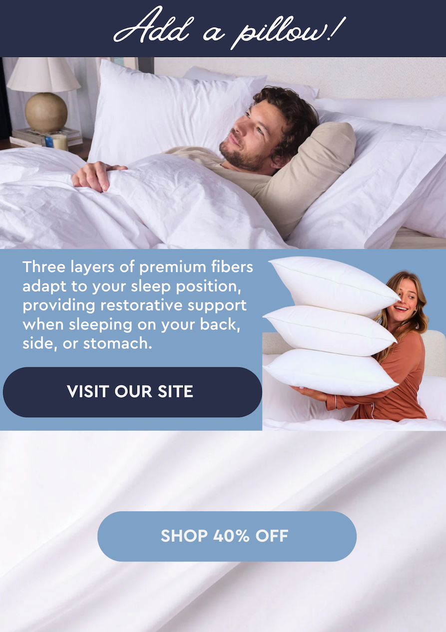 Add a pillow Down Feather Pillow