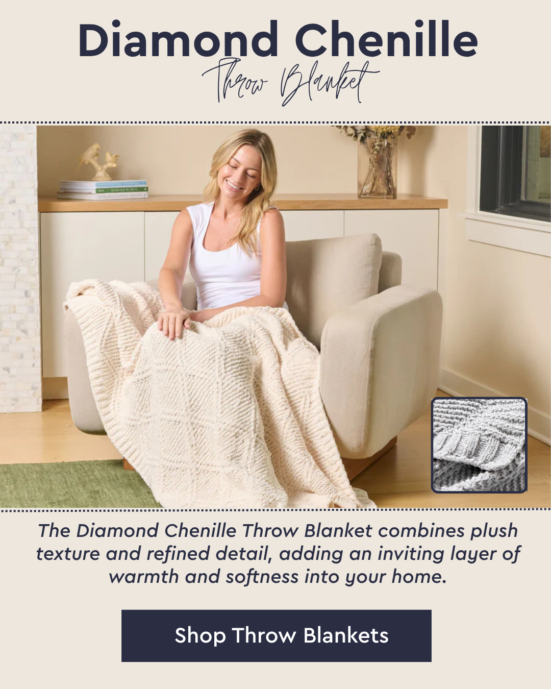 Diamond Chenille Throw Blanket