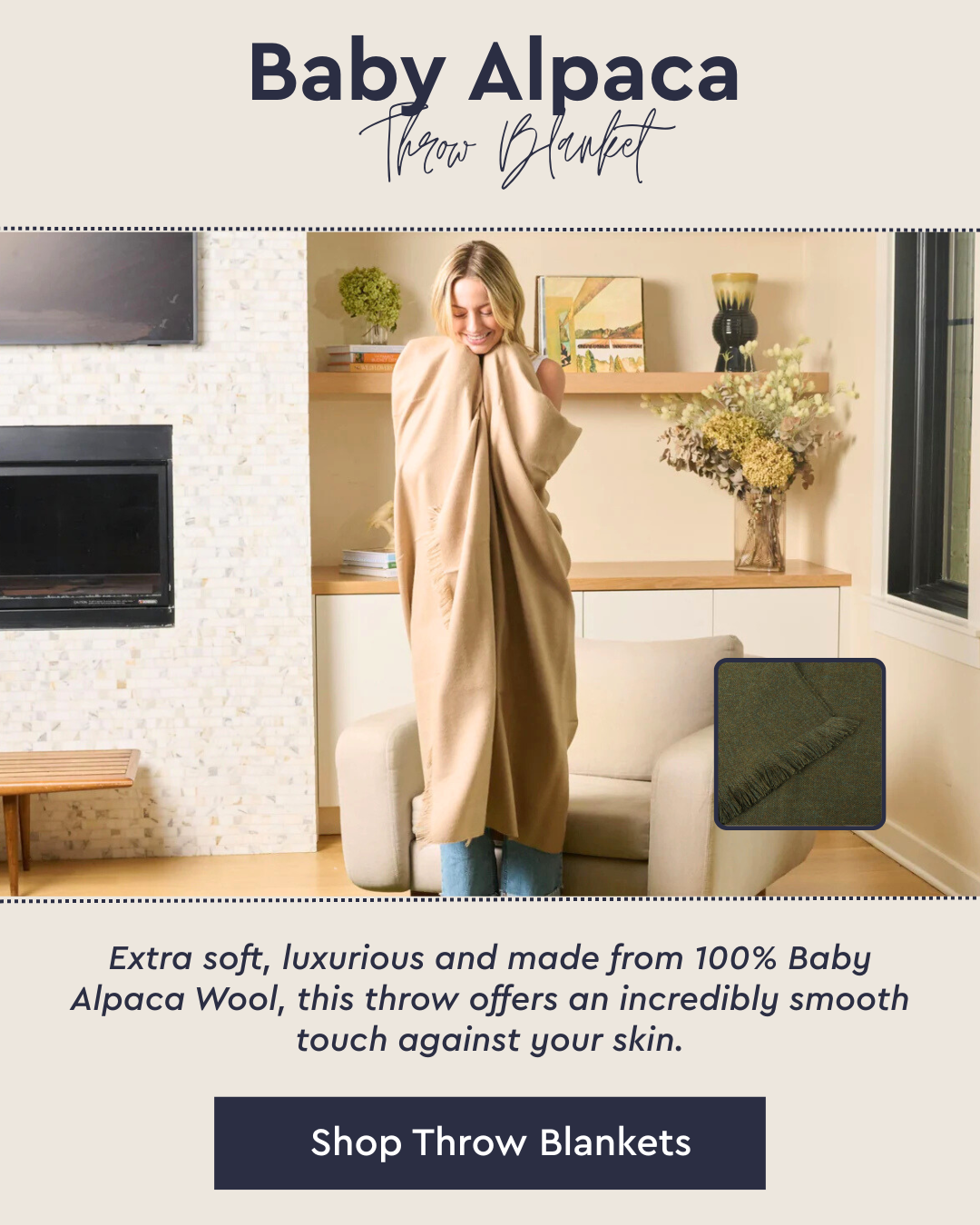 Baby Alpaca Throw Blanket