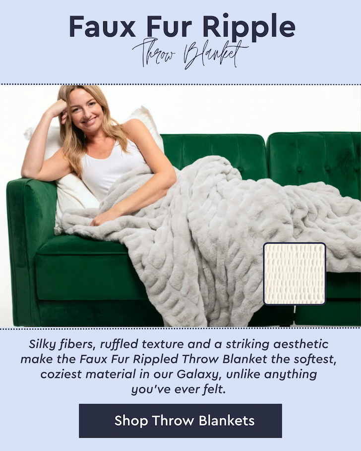 Faux Fur Ripple Throw Blanket