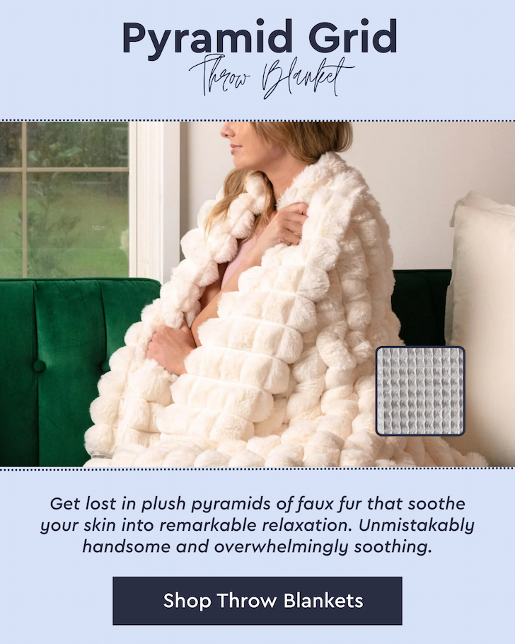 Pyramid Grid Throw Blanket