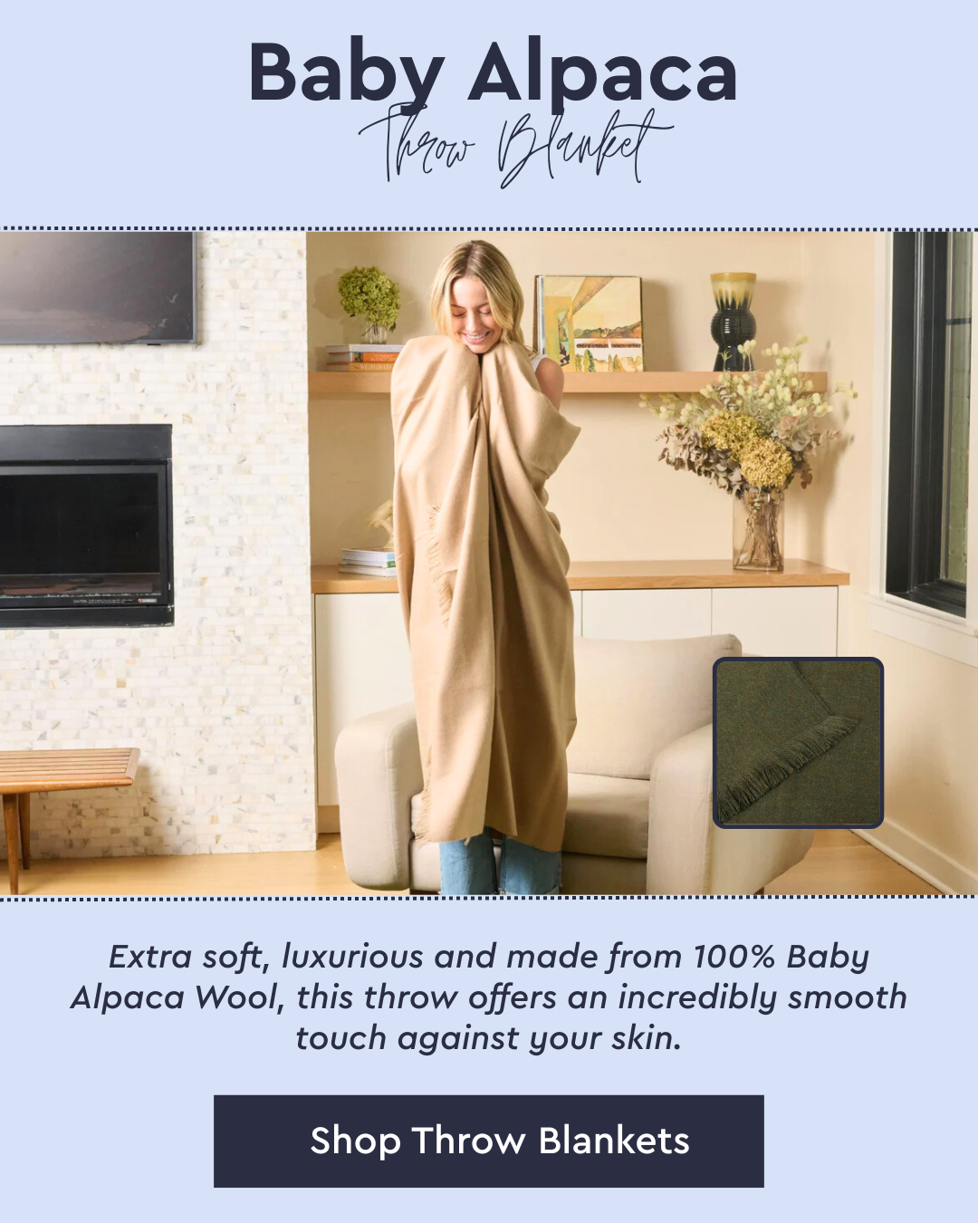 Baby Alpaca Throw Blanket