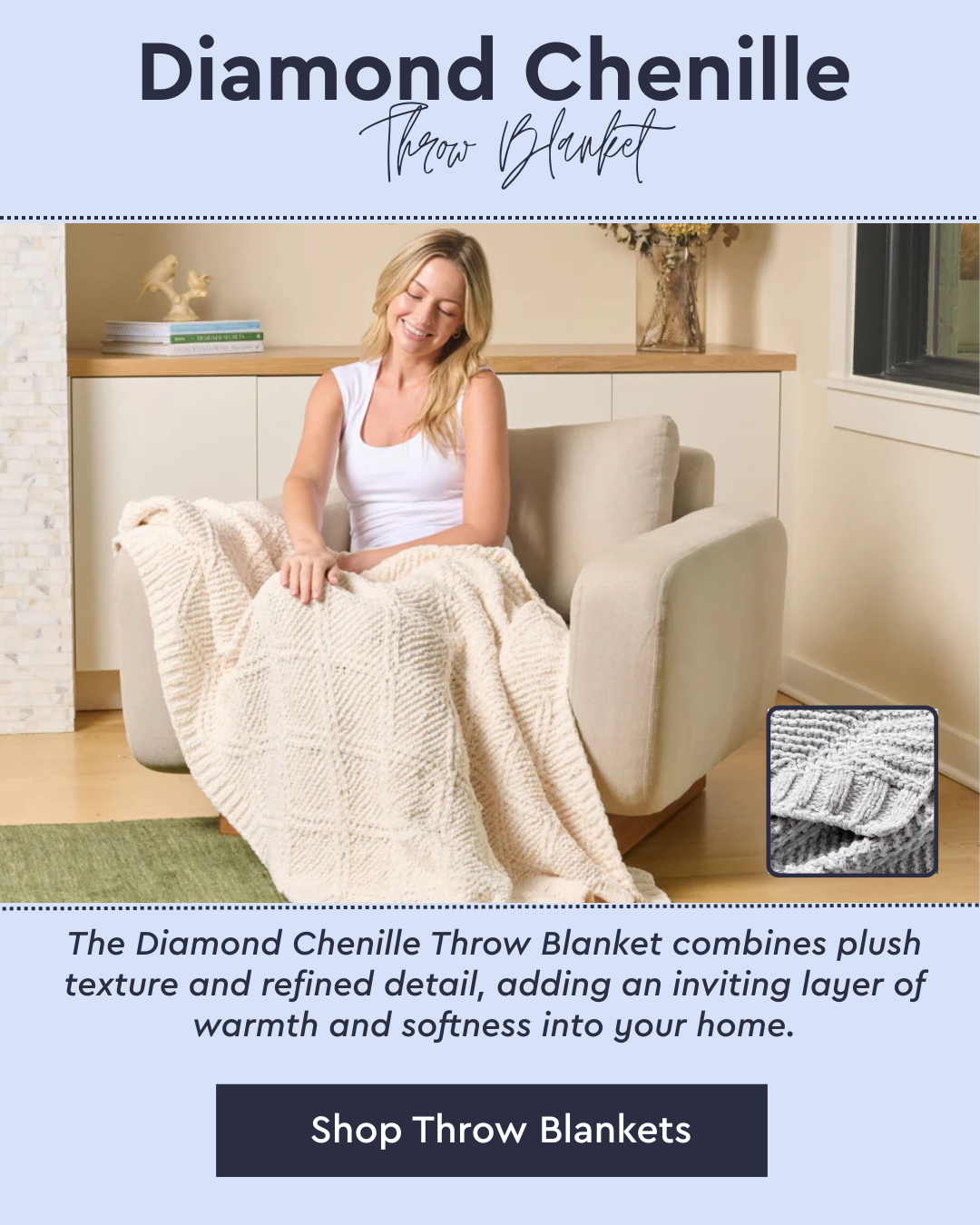 Diamond Chenille Throw Blanket