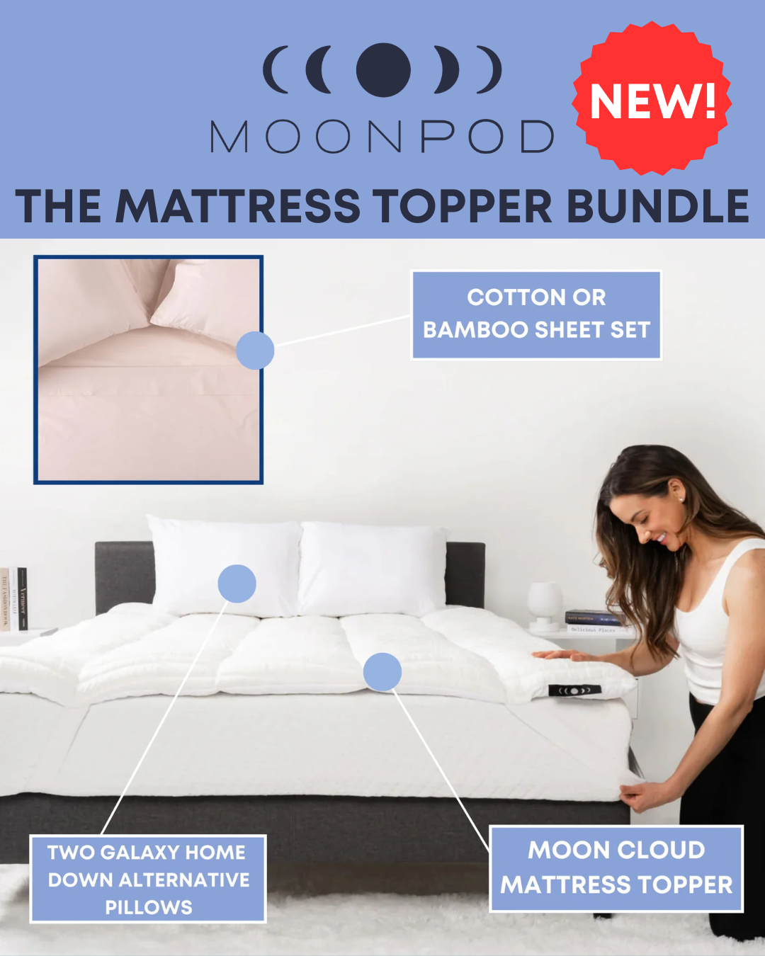 The Moon Cloud Mattress Topper Bundle