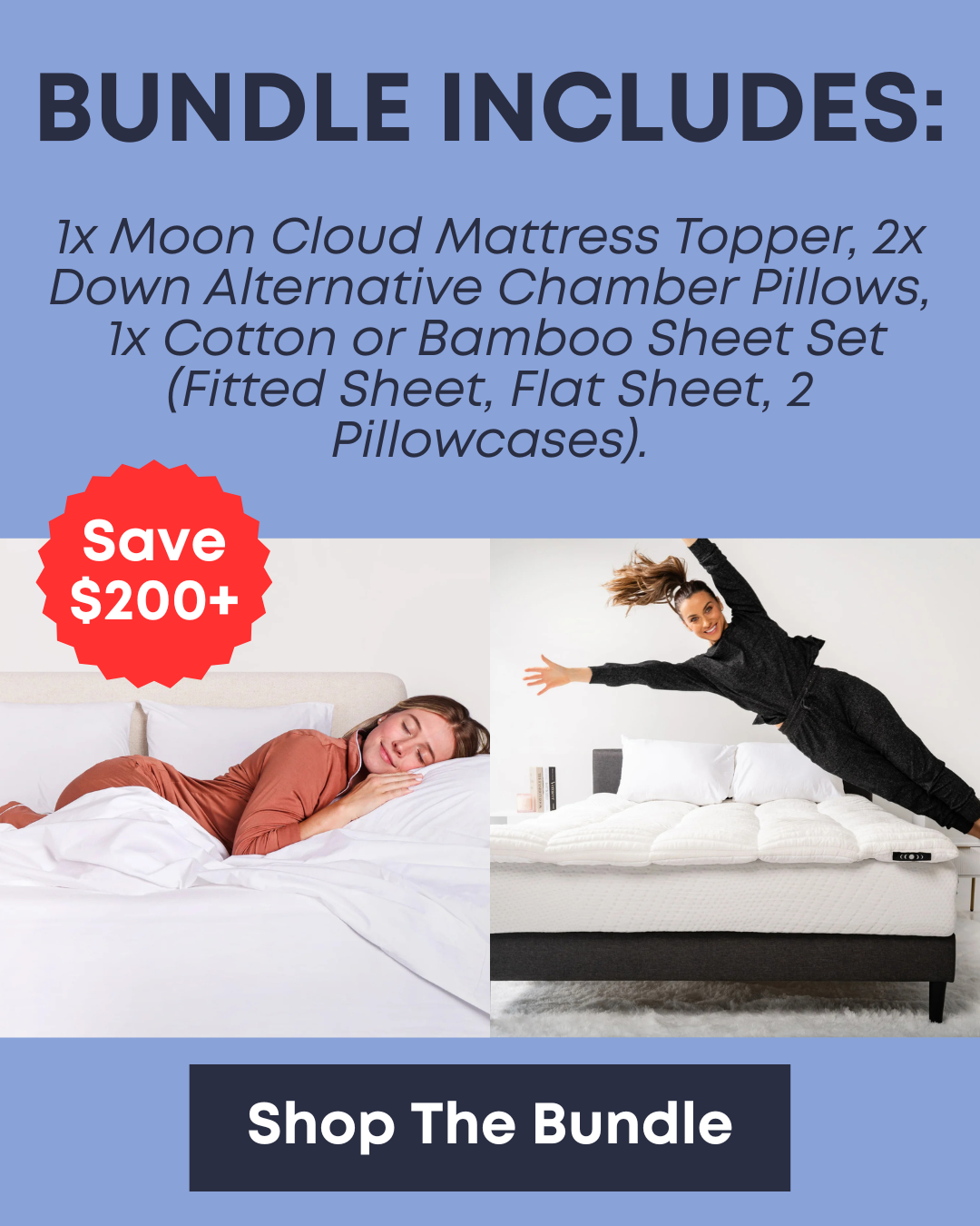 The Moon Cloud Mattress Topper Bundle
