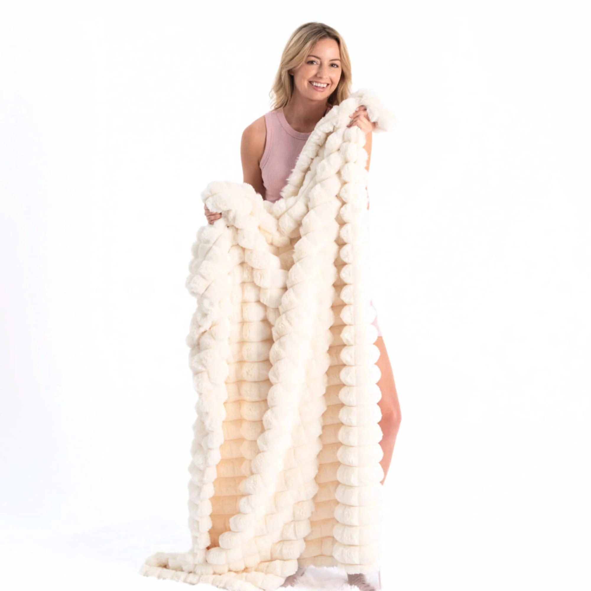 Image of Pyramid Grid Throw Blanket