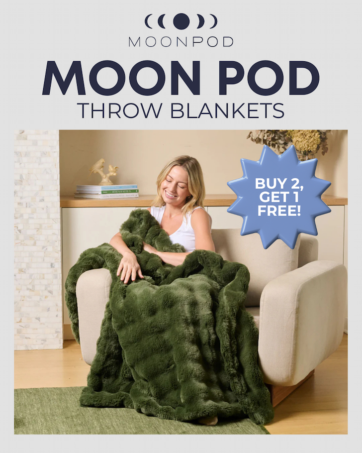 Moon Pod Throw Blankets