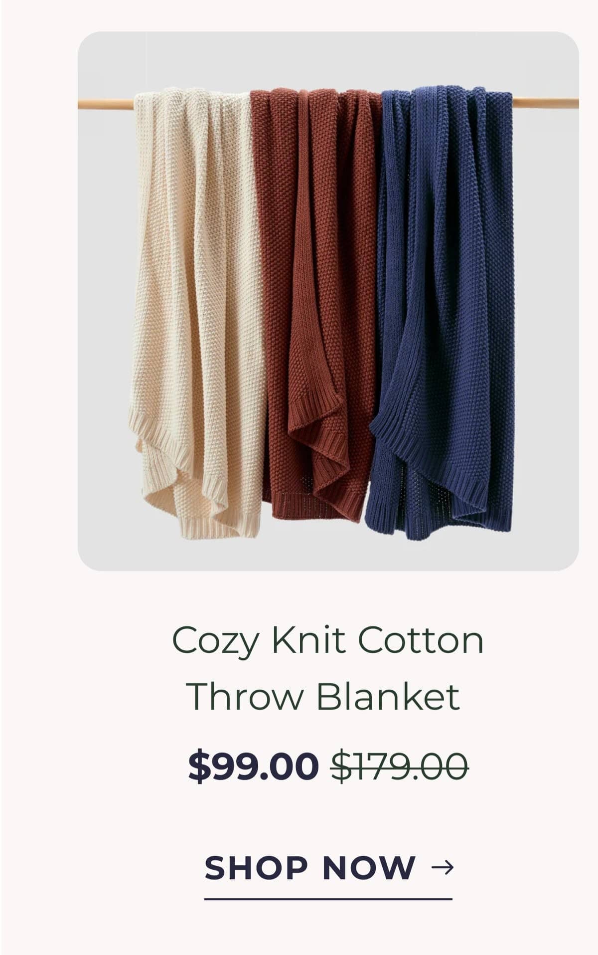 Cozy Knit Cotton Throw Blanket