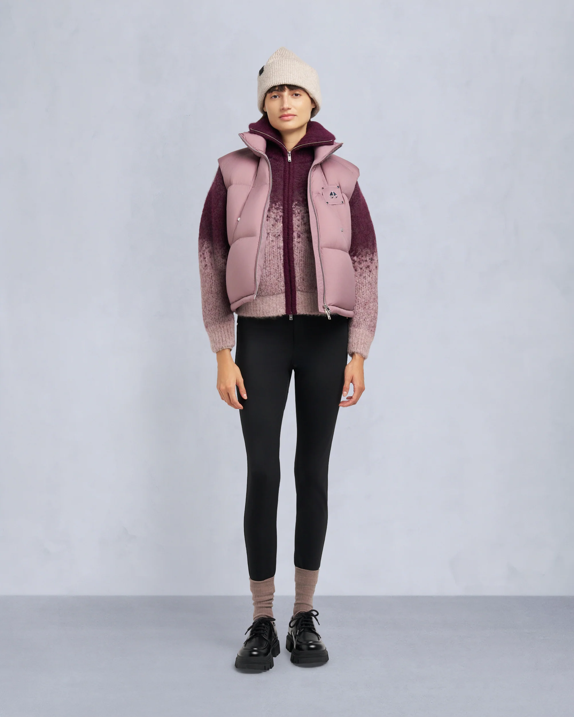 Image of AKAI PUFFER VEST-MAUVE