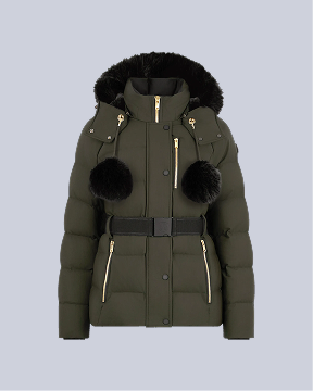 WOMENS GOLD SERIES NYLUXE CAMBRIA SHEARLING TRIM JACKET