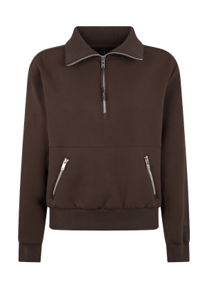 MIX MEDIA QUARTER ZIP SWEATER