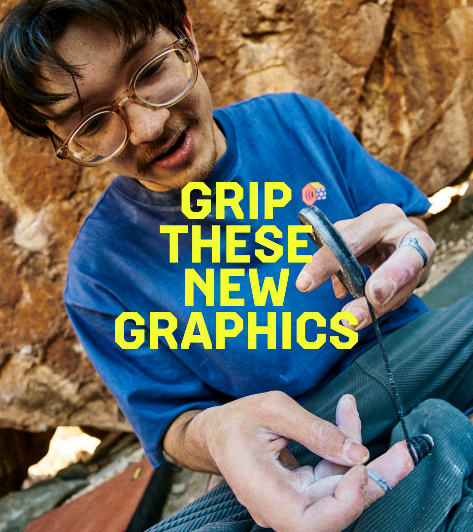 GRIP THESE NEW GRAPHICS / Noah Wheeler taping up his fingers post climb