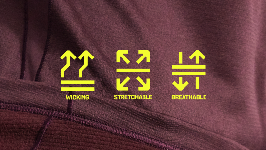 WICKING, STRETCHABLE, BREATHABLE