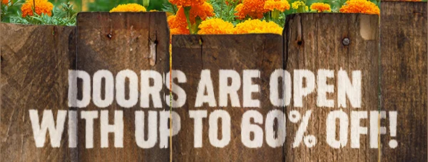 DOORS ARE OPEN WITH UP TO 60% OFF!