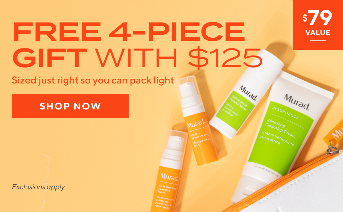 Free 4-Piece Gift with $125