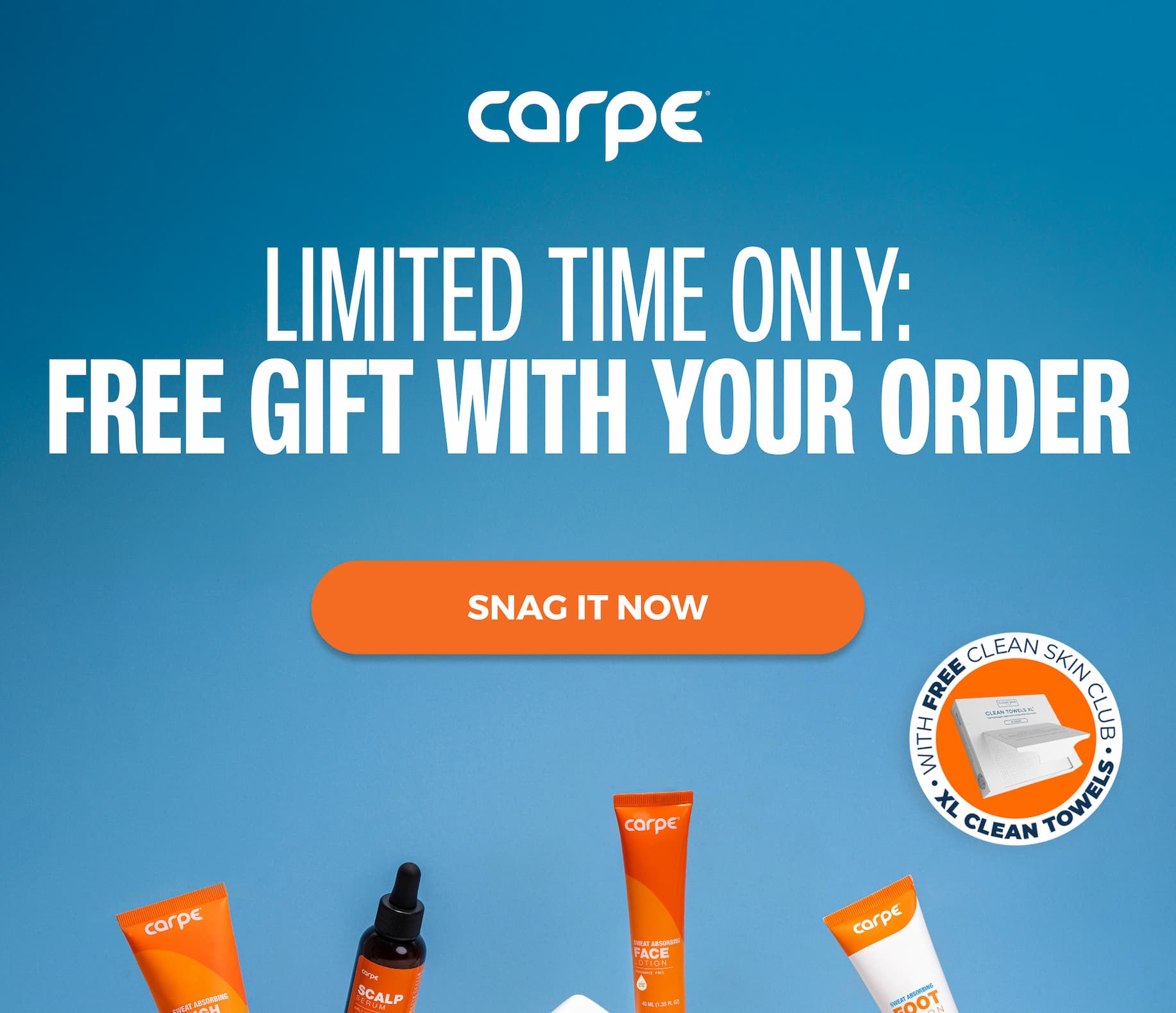 FREE Clean Skin Towels with your order!