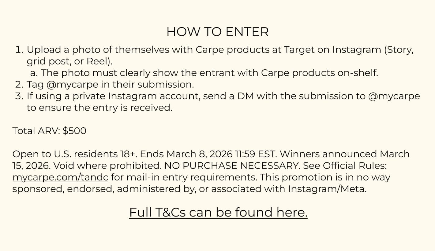 Carpe is now at Target