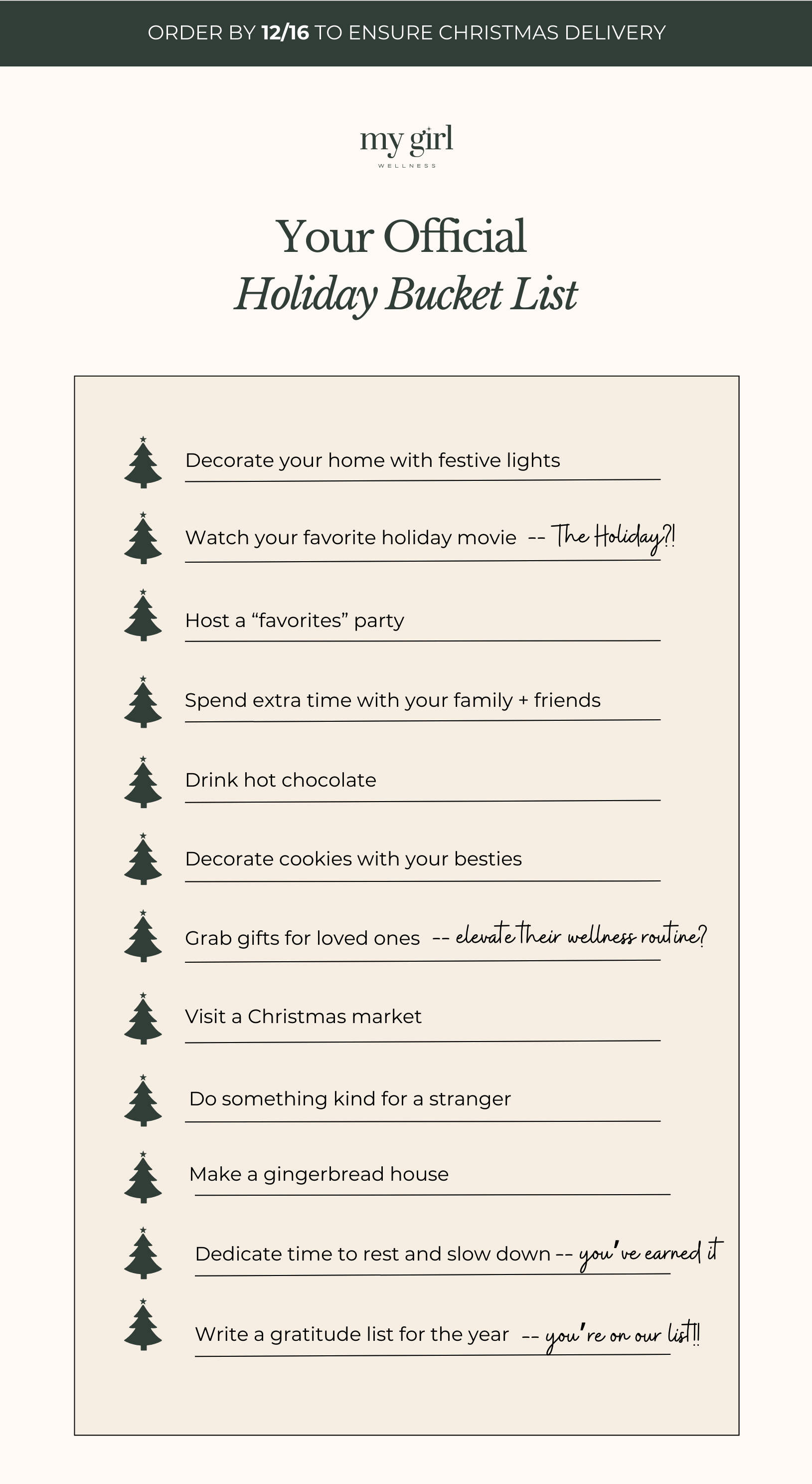 Your Official Holiday Bucket List