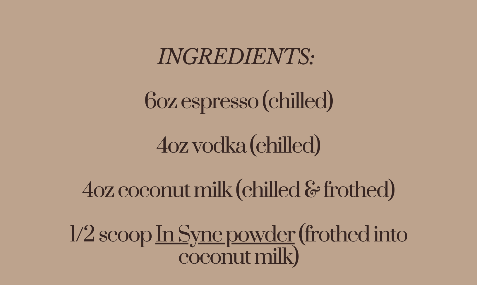 Ingredients List