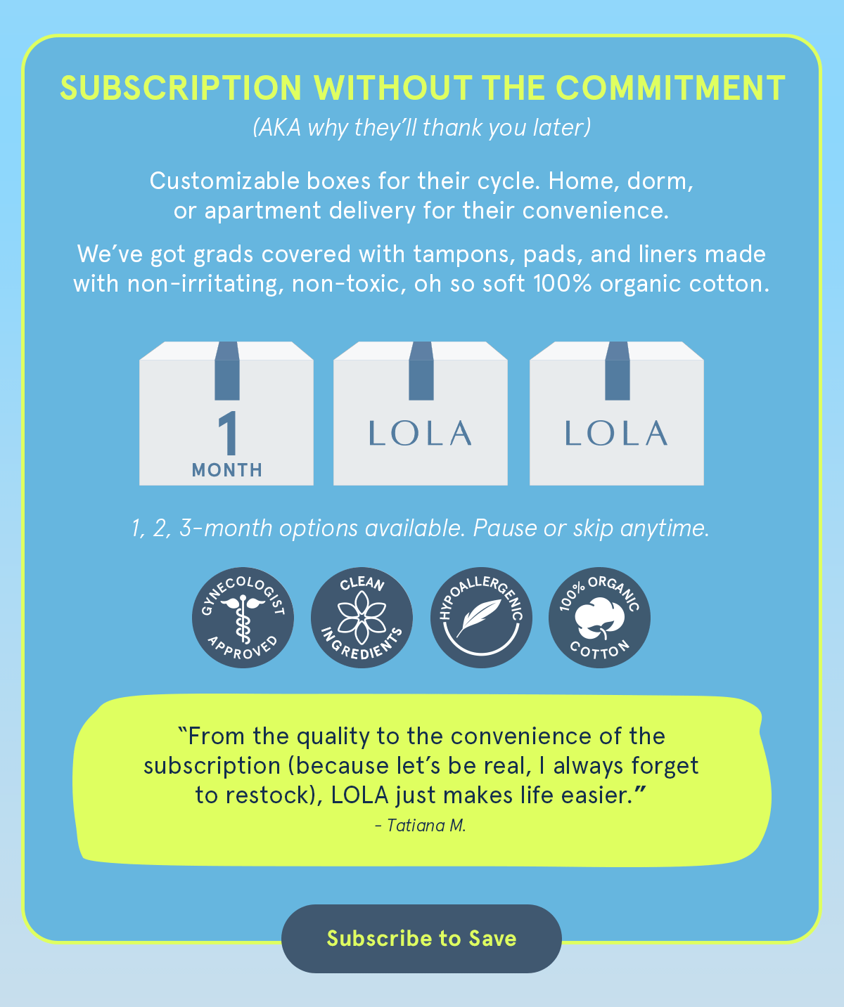 Subscription with the commitment (AKA why they'll thank you later)