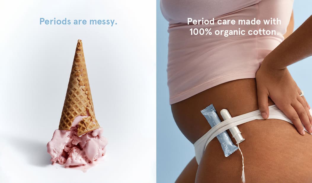 Period care made with 100% organic cotton.