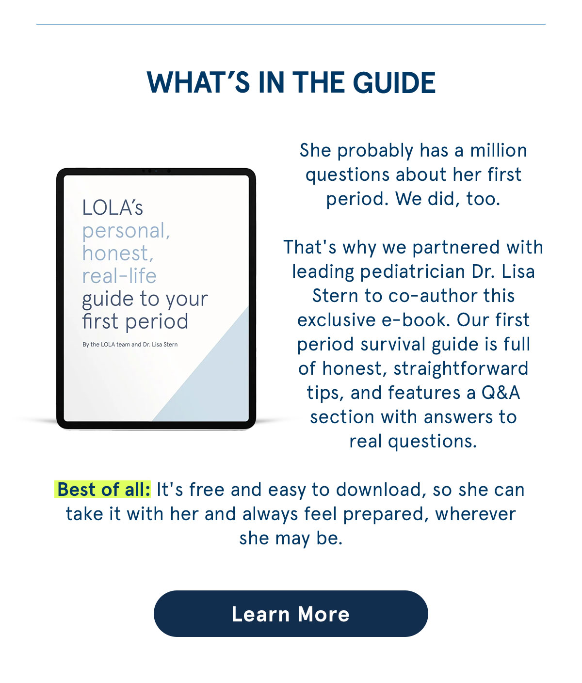 The Guide co-written by pediatrician Dr. Lisa Stern