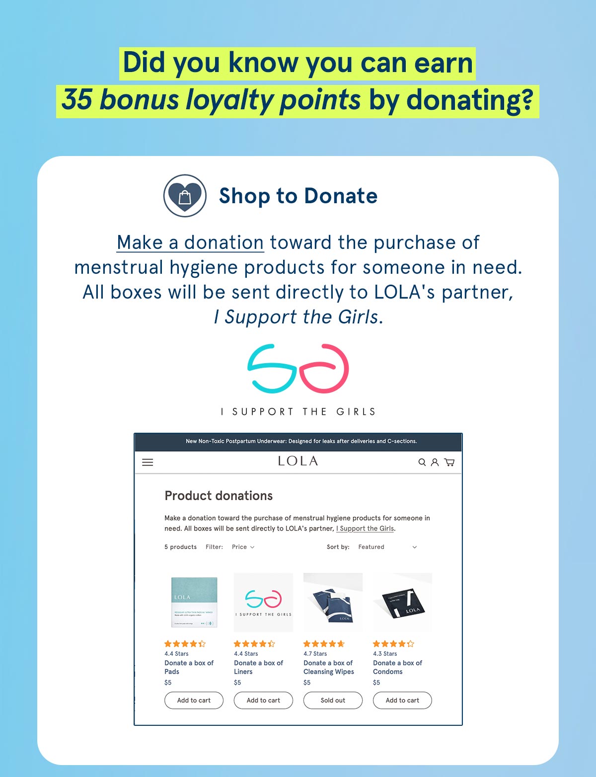 Did you know you can earn 35 bonus loyalty points by donating?