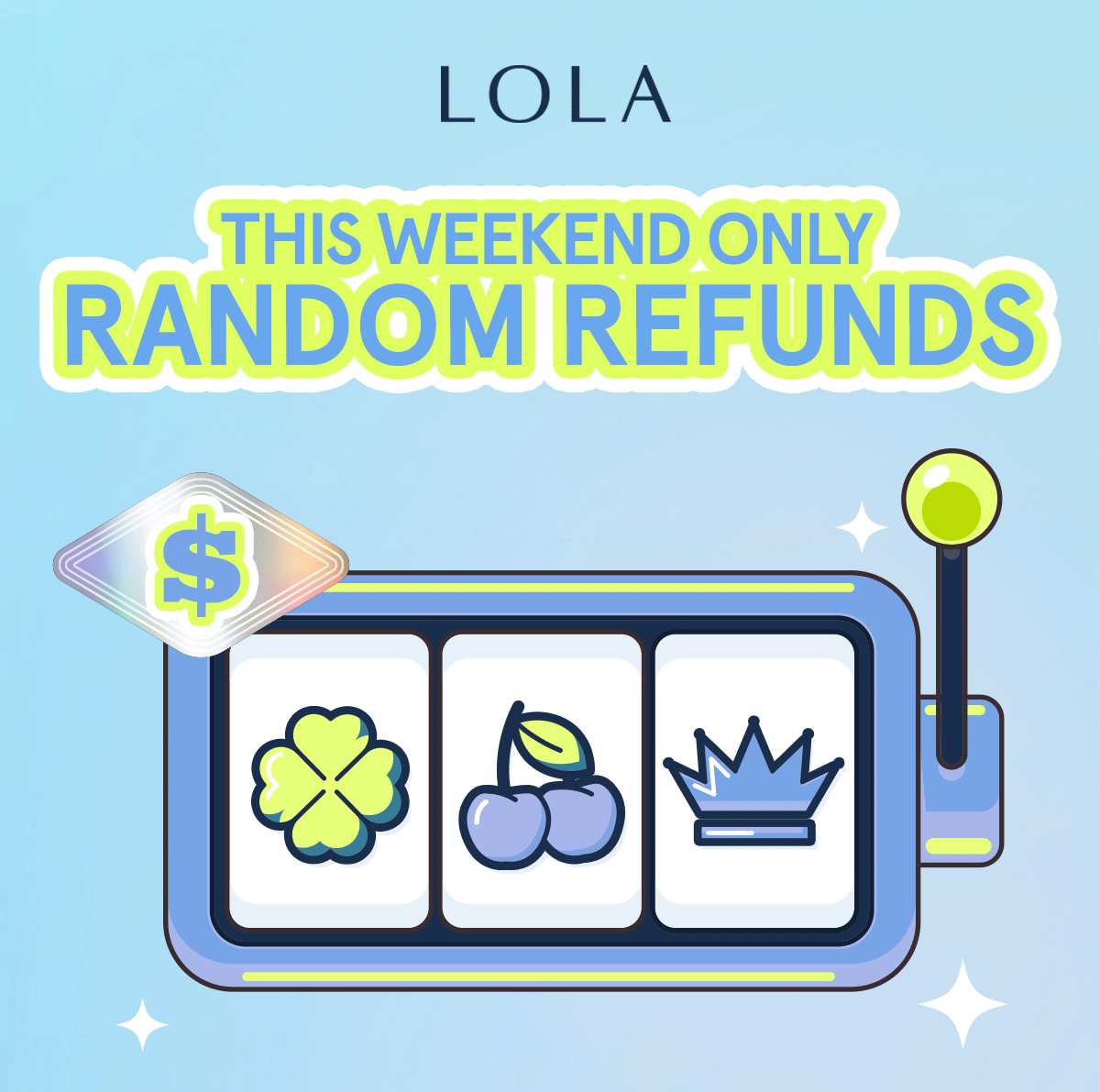 This weekend only! Random refunds.
