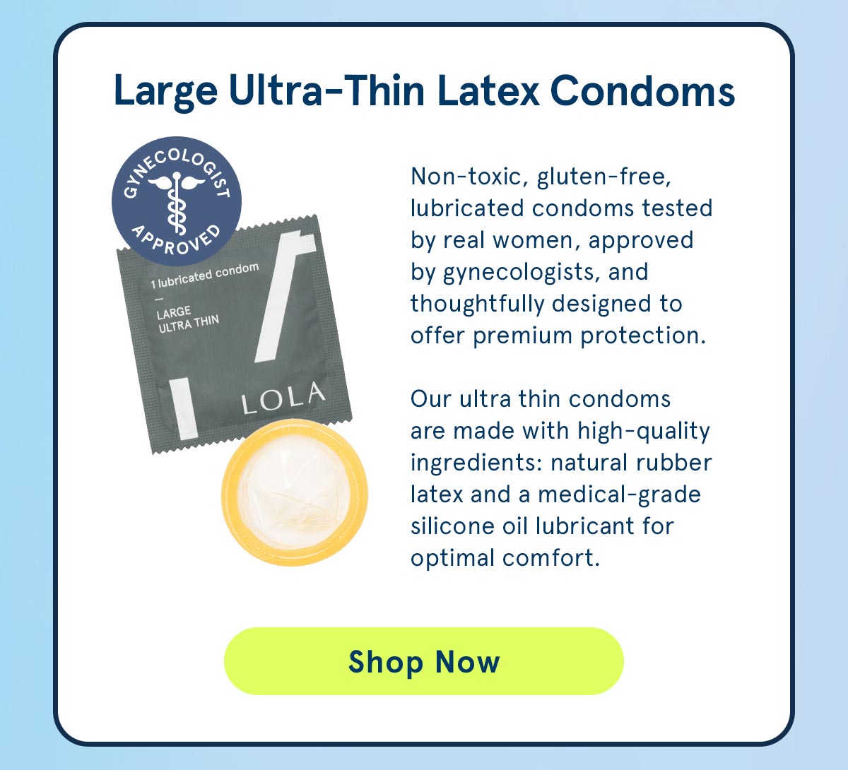 Large Ultra-Thin Latex Condoms