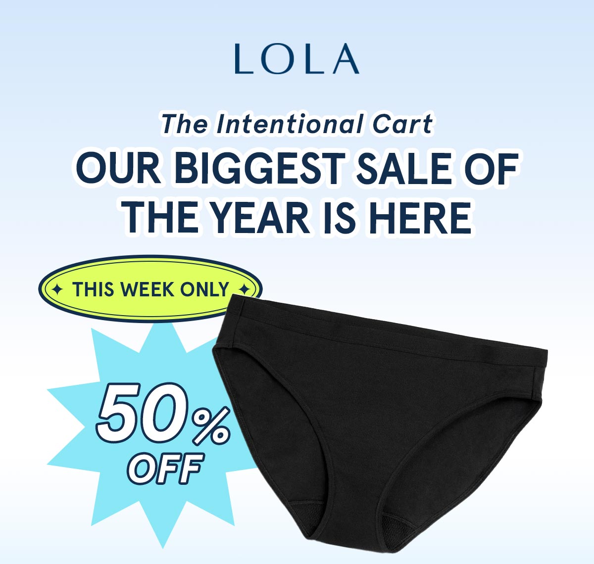 This week only: Get 50% off period underwear