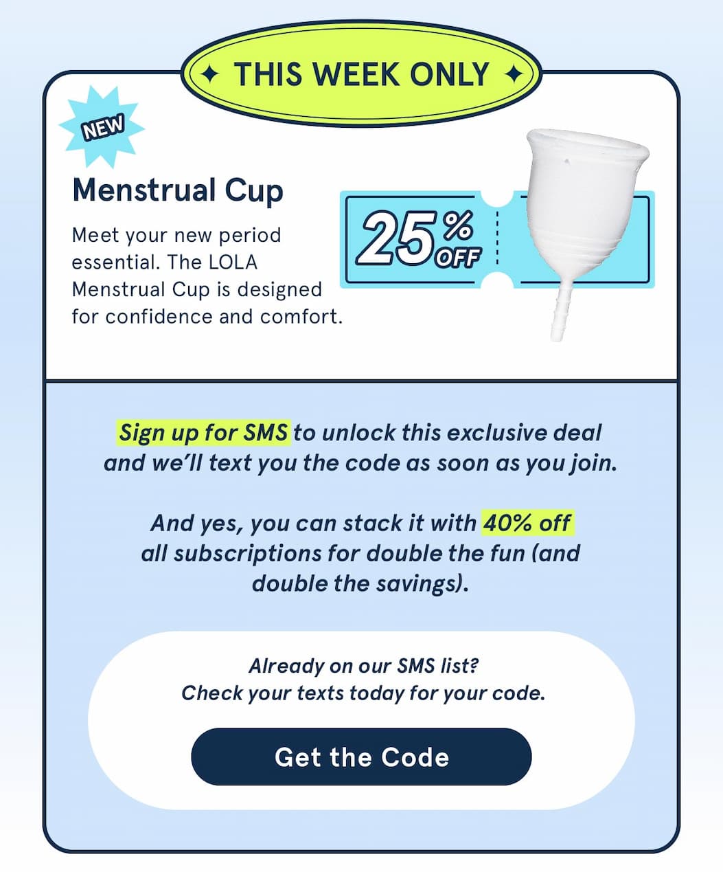This week only, take 69% off the mini vibrator. Sign up for SMS the unlock this deal!