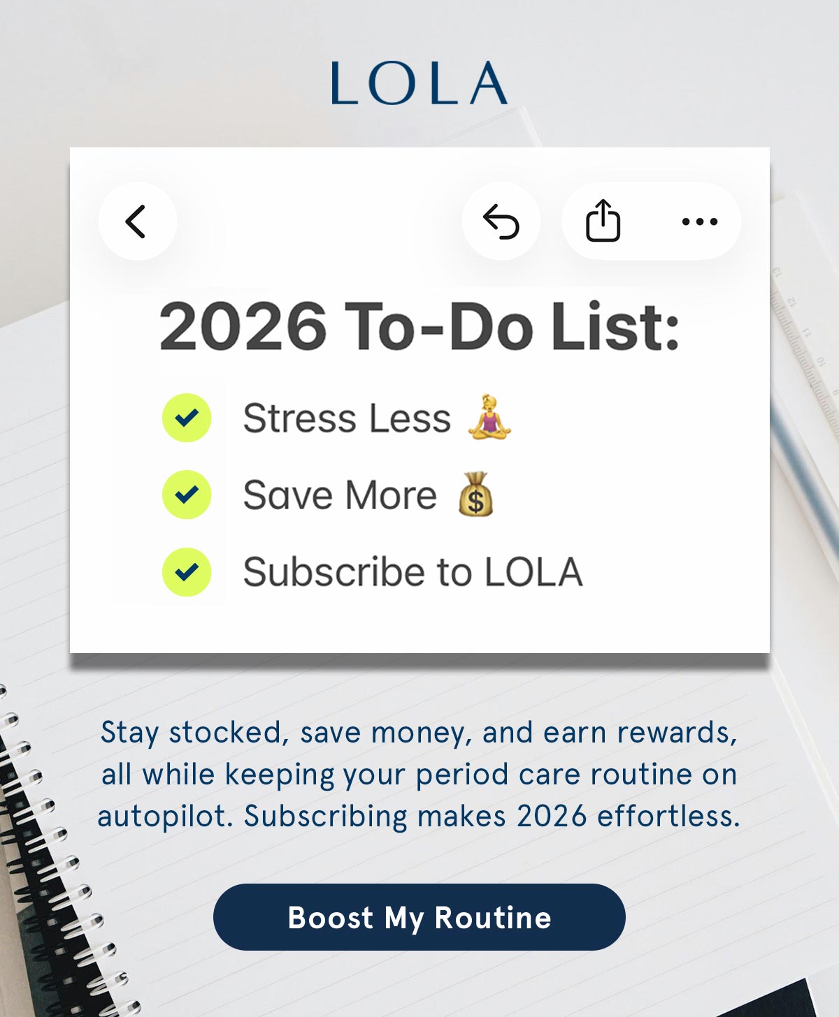 2026 To-Do List: Stress less, save more, subscribe to LOLA