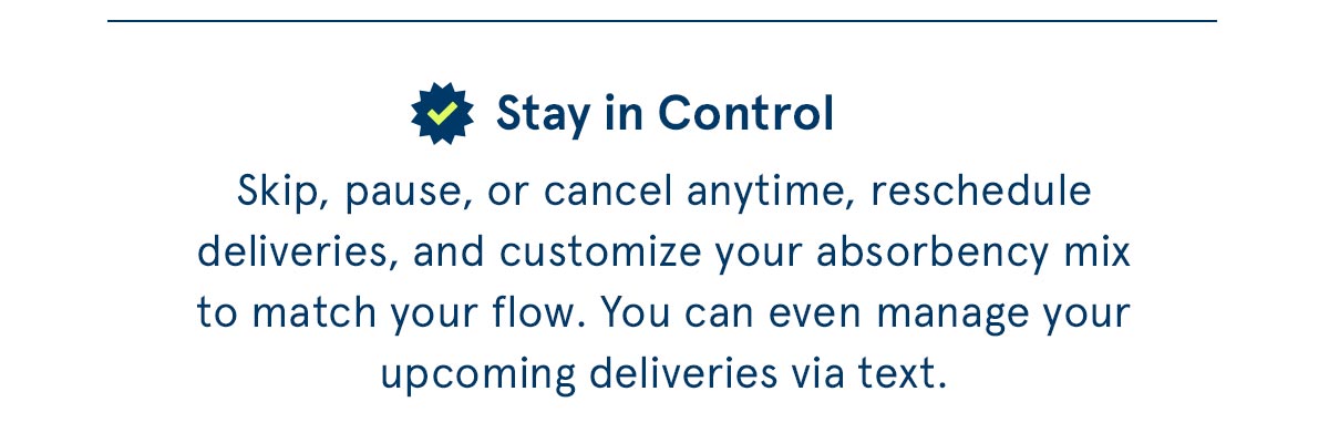 Stay in control