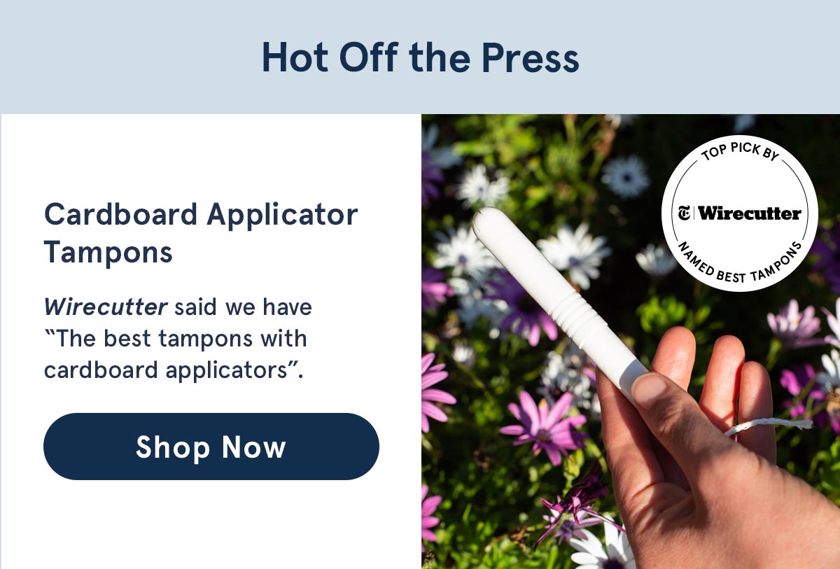 25% Off Cardboard Applicator Tampons