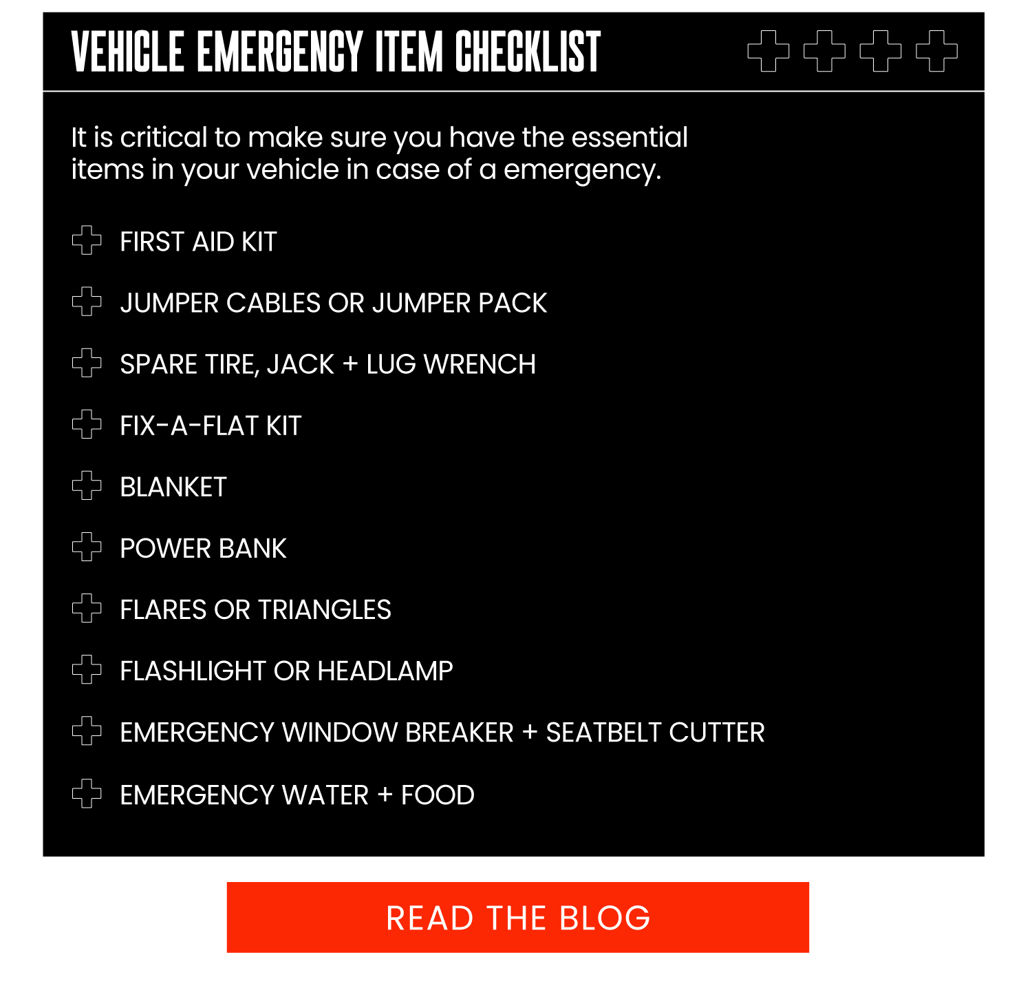 Your Emergency Item Checklist 