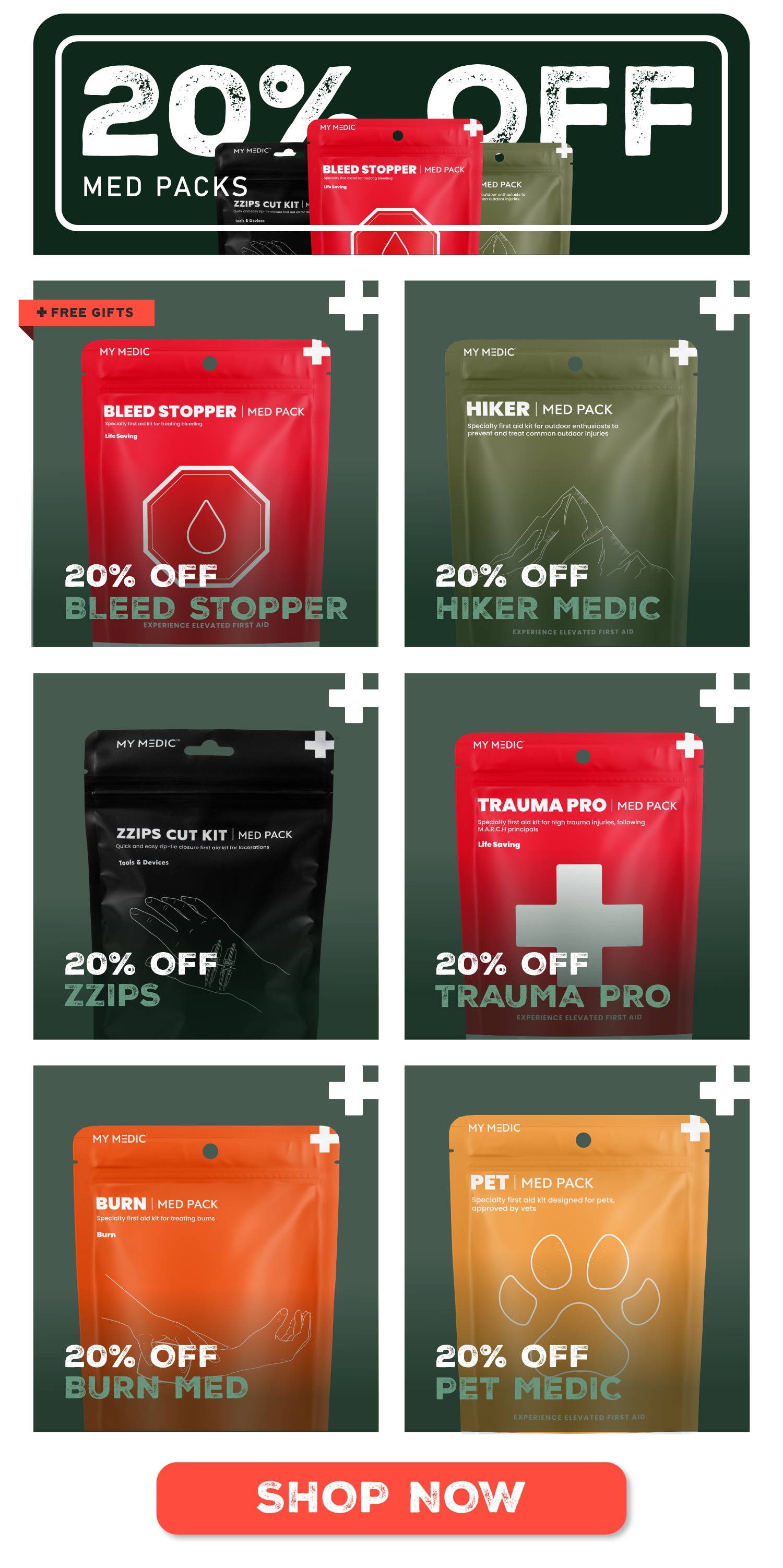 20% off all med pack