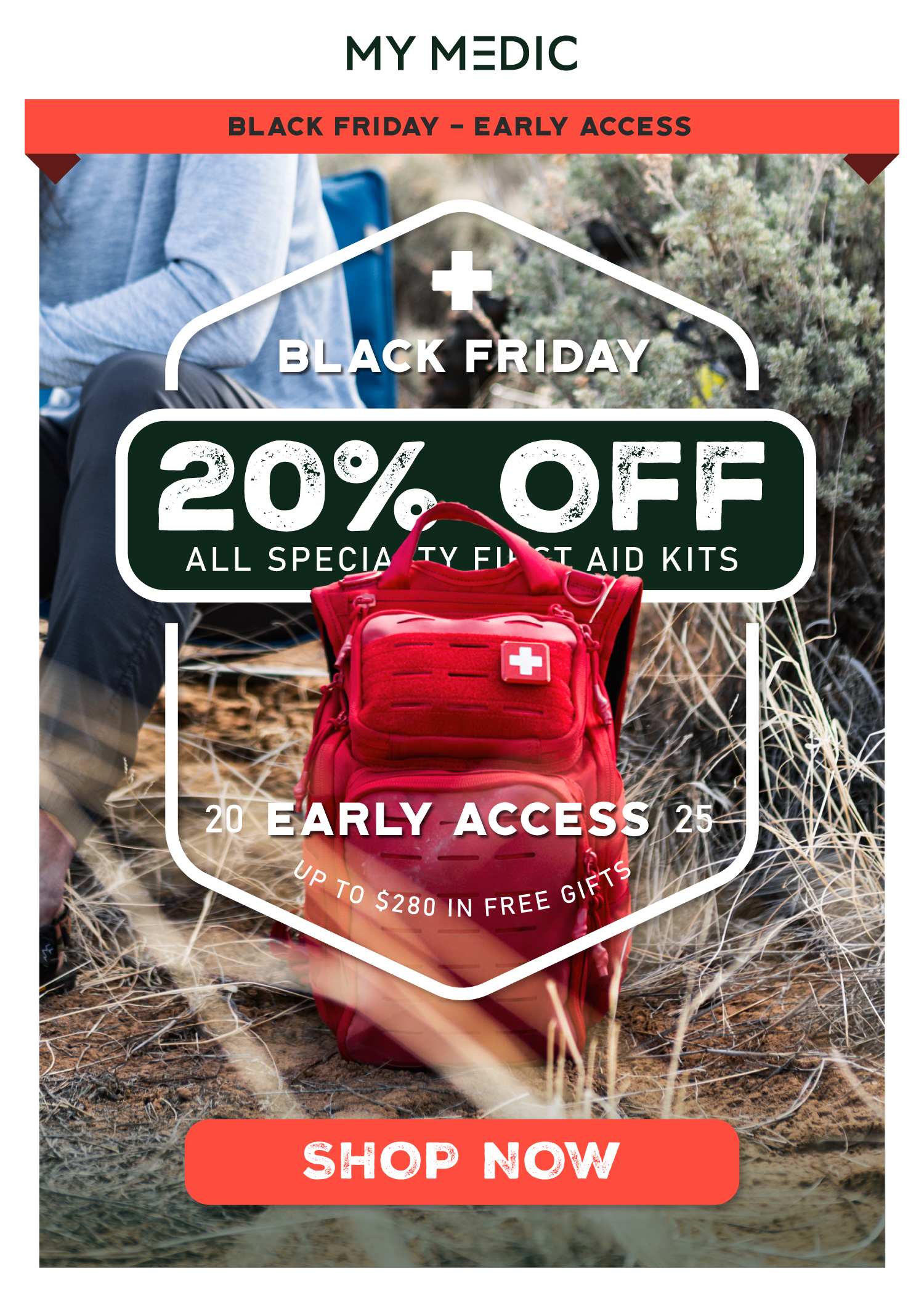 black friday early access - 20% off all specialty first aid kits