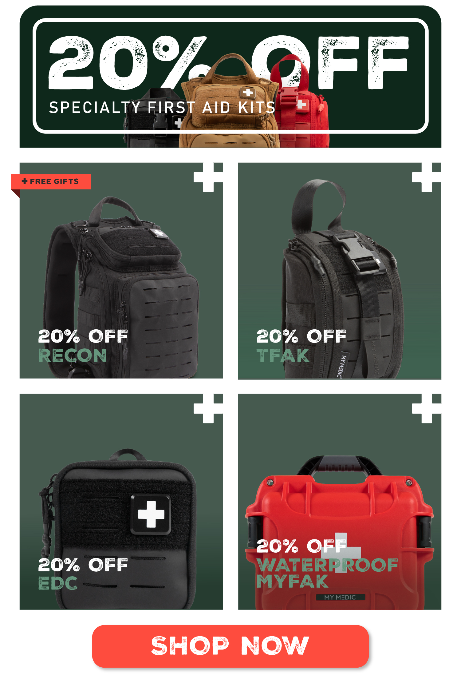 20% off specialty first aid kits